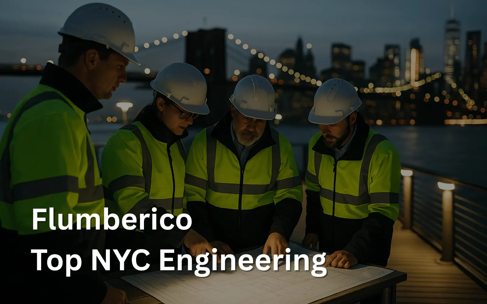 Engineers inspecting marina infrastructure