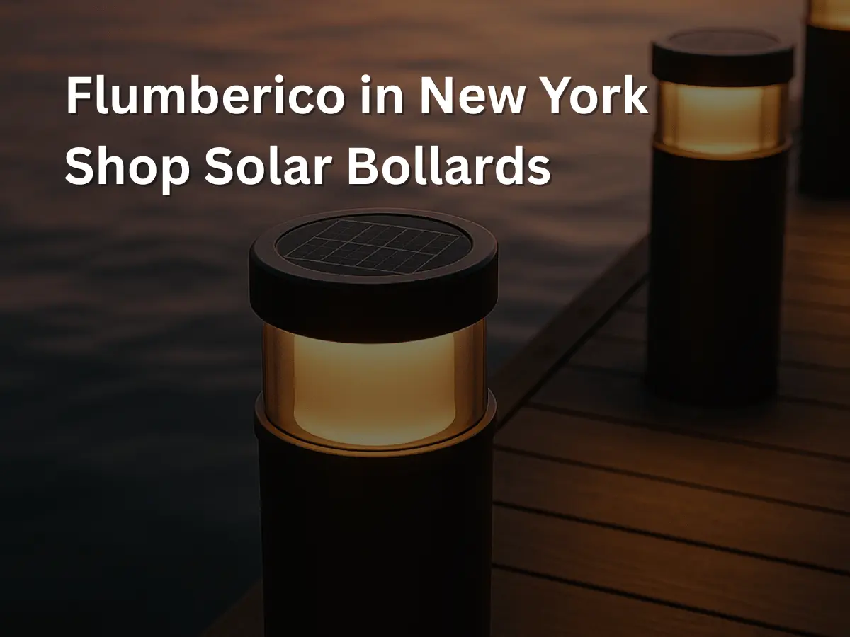 Solar bollard lighting along a pier